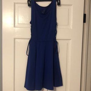 Decree blue skater dress side ties. S